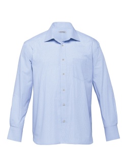 Broadway Mens Check Long Sleeve Shirt by The Standard - Sky/White, S