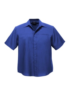 Mens Plain Oasis Short Sleeve Shirt SH3603 Electric Blue