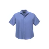 Mens Plain Oasis Short Sleeve Shirt SH3603 Mid Blue
