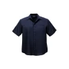 Mens Plain Oasis Short Sleeve Shirt SH3603 Navy