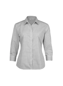 Folio Womens Check 3/4 Sleeve Blouse by The Standard