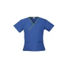 Ladies Contrast Crossover Scrubs Top H10722 Royal Lime