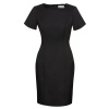 Ladies Short Sleeve Shift Dress 30112 Black