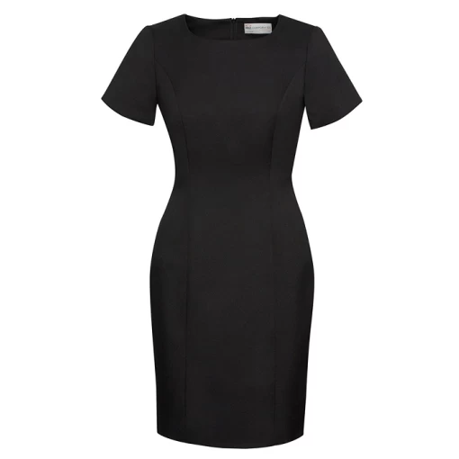 Ladies Short Sleeve Shift Dress 30112 Black Ladies Short Sleeve Shift Dress 30112 Black