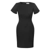 Ladies Short Sleeve Shift Dress 30112 Charcoal