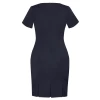 Ladies Short Sleeve Shift Dress 30112 Navy Back
