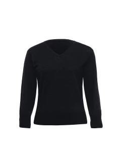 Merino Womens Detailed Vee Pullover by Eco Gear