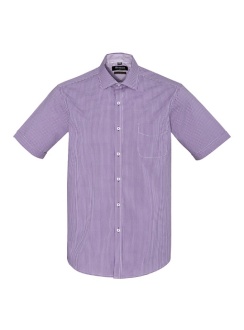 Mens Newport Short Sleeve Shirt 42522 Purple Reign