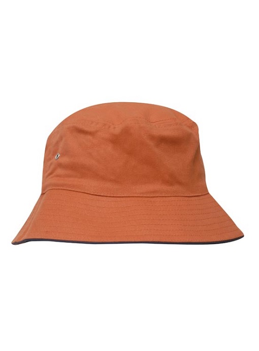 Brushed Sports Twill Bucket Hat with Sandwich Trim by Headwear - Online ...