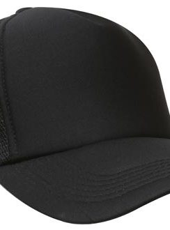 Mesh Back Foam Front Trucker Cap by Headwear - One Size, Black