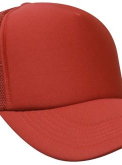Mesh Back Foam Front Trucker Cap by Headwear - One Size, Red