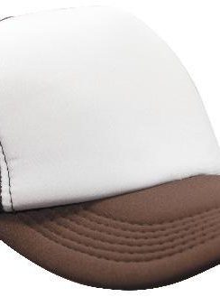 Mesh Back Foam Front Trucker Cap by Headwear - One Size, White/Brown