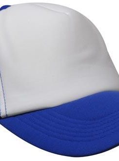 Mesh Back Foam Front Trucker Cap by Headwear - One Size, White/Royal