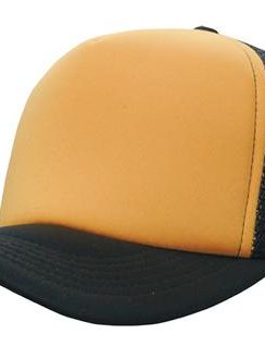 Mesh Back Foam Front Trucker Cap by Headwear - One Size, Gold/Black