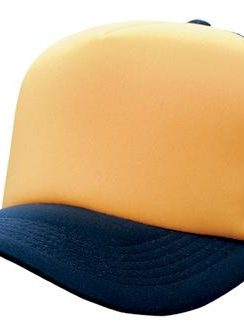 Mesh Back Foam Front Trucker Cap by Headwear - One Size, Gold/Navy