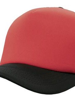 Mesh Back Foam Front Trucker Cap by Headwear - One Size, Red/Black