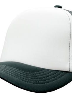 Mesh Back Foam Front Trucker Cap by Headwear - One Size, White/Charcoal