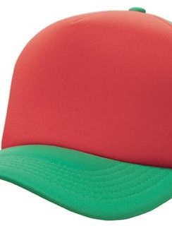 Mesh Back Foam Front Trucker Cap by Headwear - One Size, Red/Emerald