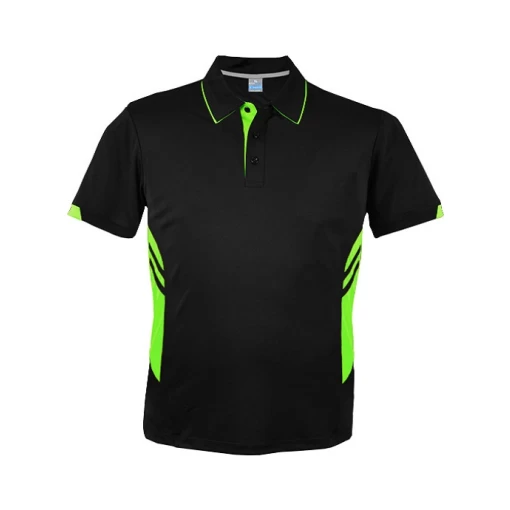 1311-BLACK-NEON GREEN Mens Tasman Polo