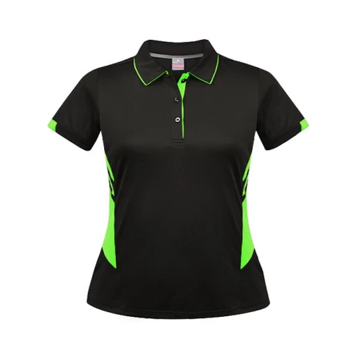 2311-BLACK-NEON GREEN Tasman Polo