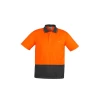 Orange Charcoal Hi Vis Basic Short Sleeve Polo