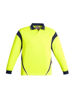 Hi Vis Aztec Mens Long Sleeve Polo by Syzmik