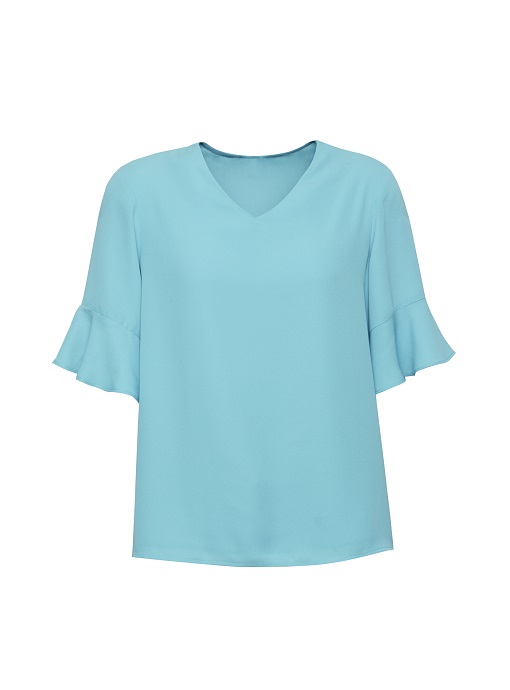 Aria Womens Fluted Sleeve Blouse by Biz Corporates - Online Uniforms