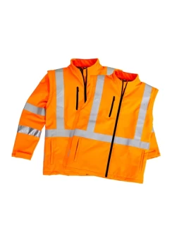 Hi Vis X Back 2 in 1 Soft Shell Rain Jacket by Syzmik