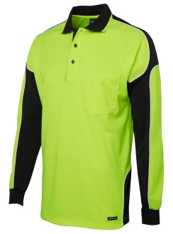 Hi Vis Arm Panel Long Sleeve Polo by JB's