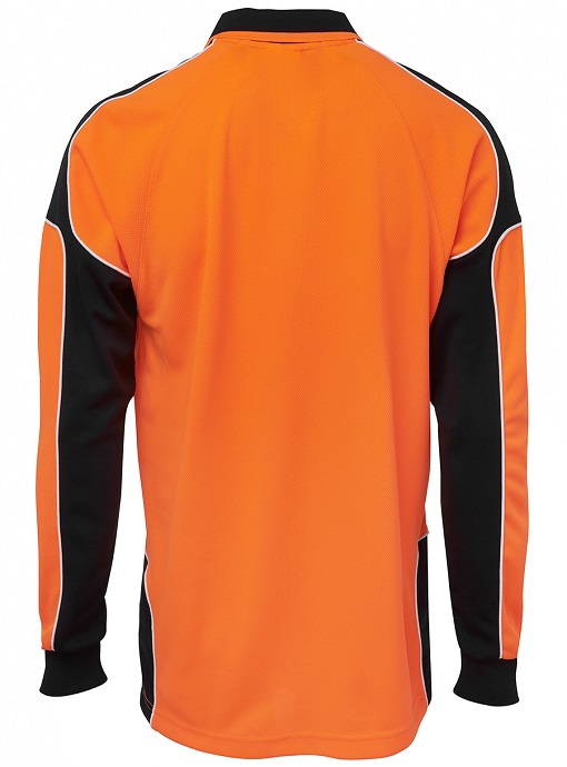 Hi Vis Arm Panel Long Sleeve Polo by JB's - Online Uniforms