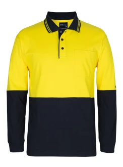 Hi Vis Cotton Long Sleeve Polo by JB's