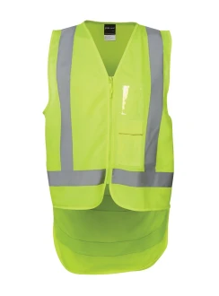 Hi Vis Zip Drop Tail H Pattern (D+N) Vest by JB's