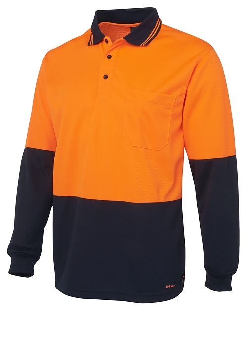 Hi Vis Traditional Long Sleeve Polo by JB's - Online Uniforms