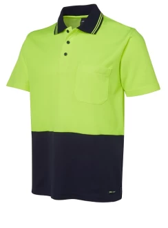 Hi Vis Non Cuff Cotton Back Polo by JB's