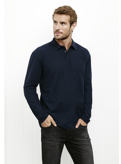 Crew Mens Long Sleeve Polo by Biz Collection - Online Uniforms