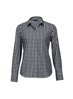 Hartley Womens Check Long Sleeve Blouse by The Standard