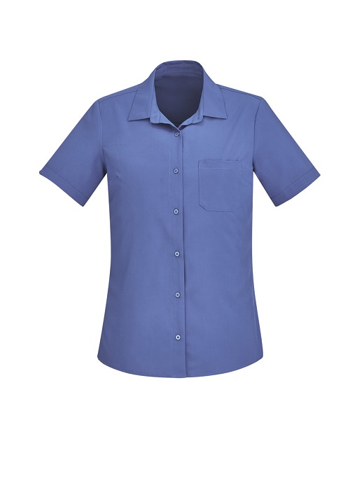 Florence Womens Plain Short Sleeve Blouse by Biz Care - Online Uniforms