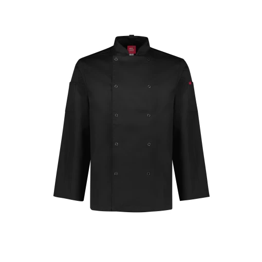 CH232ML_Product_Black_01 Zest Mens L/S Chef Jacket Black